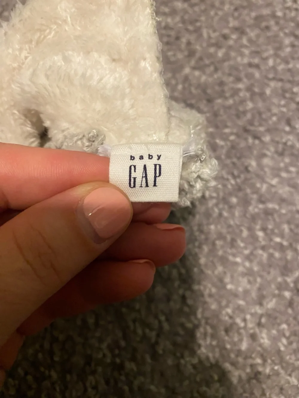 GAP Cream Knit Baby Booties with Faux Fur Cuff